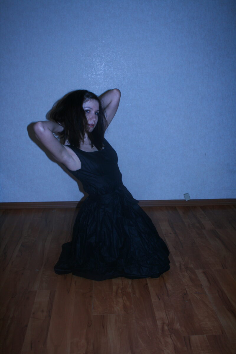 Kandy wearing a Ballgown and Sexy Stockings